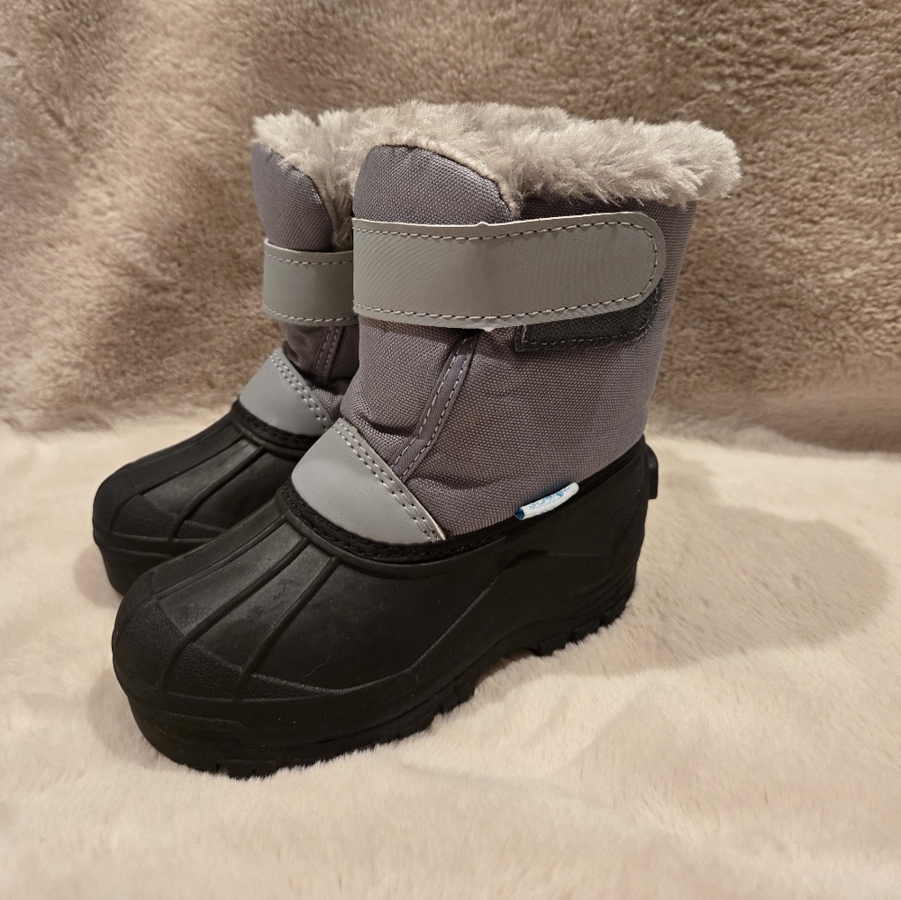 Gray Kids Snow Boots